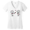 cute love robots Women's V-Neck T-Shirt