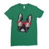 frenchie hipster Ladies Fitted T-Shirt