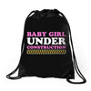 Baby Girl Under Construction Drawstring Bags