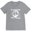 my dachshund rides shotgun V-Neck Tee