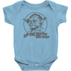 yoda funny slogan retro movie Baby Onesie
