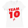 team 10 red Ladies Fitted T-Shirt