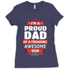 proud dad son Ladies Fitted T-Shirt
