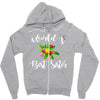 world's best sister with flowers. Zipper Hoodie