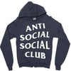 anti social social club White logo Zipper Hoodie