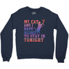 my cat and i stay in tonight Crewneck Sweatshirt
