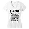 Camping Where Friends And Marshmallow Get Toasted At The Same Time Women's V-Neck T-Shirt