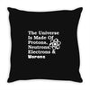 The Universe Is Made Of Protons Neutrons Electrons Morons Throw Pillow