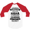 Super Cool Nana Of A Freaking Awesome Grandson 3/4 Sleeve Shirt