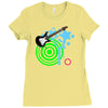 guitar retro music Ladies Fitted T-Shirt