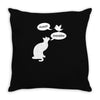 pussy chicken tshirt funny cat bird humor tee rooster Throw Pillow