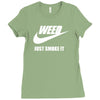 weed   just smoke it   mens funny Ladies Fitted T-Shirt