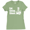 v6 eat sleep shoot Ladies Fitted T-Shirt