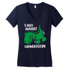t rex hasst liegest&uuml;tze Women's V-Neck T-Shirt