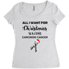 all i want for christmas is a cure carcinoid cancer Women's Triblend Scoop T-shirt
