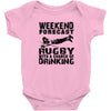 weekend rugby forecast beer pub drink Baby Onesie