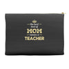the best kind of mom raises a teacher. gift for mom. Accessory Pouches