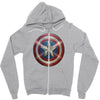 cotton captain america shield distressed, ideal gift or present Zipper Hoodie