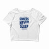 official t shirt mens you me at six sinners never sleep big all sizes Crop Top