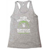 alien abductee survivor tour ufo nerd geek comic funny Racerback Tank
