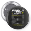 March Girl Facts Aries Pin-back button