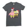 spongebob squarepants and patrick christmas Ladies Fitted T-Shirt