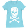 skull and crossbones pirate neon Ladies Fitted T-Shirt