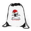 skull christmas Drawstring Bags