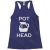 pot head coffee lover Racerback Tank