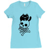 cat and crossbones Ladies Fitted T-Shirt