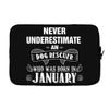 never underestimate an old man who was born in january Laptop sleeve