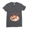 Baby Fox Belly Ladies Fitted T-Shirt