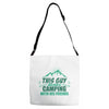 This Guy Loves Camping With His Friends Adjustable Strap Totes