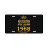 queens are born in 1968 License Plate