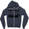my pen is huge white t shirt Zipper Hoodie