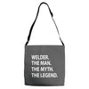 welder the man the myth the legend Adjustable Strap Totes