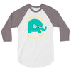 an elephant never cares 3/4 Sleeve Shirt