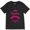 queens are born in august V-Neck Tee