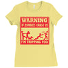 warning if zombies chase us i'm tripping you Ladies Fitted T-Shirt