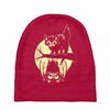 cat and bat halloween Baby Beanies