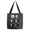 the phases of the moon of laika dog Tote Bags