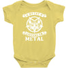 my cat listen to metal Baby Bodysuit