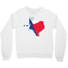Eroded Texas Map With Flag Crewneck Sweatshirt