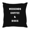 weekends coffe and dogs white back Throw Pillow