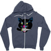 balck cat Zipper Hoodie