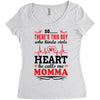 There's This Boy Who Stole My Heart He Calls Me Momma Women's Triblend Scoop T-shirt