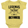 Legends Are Born In October Baby Onesie