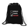 too busy playing fortnite White Logo Drawstring Bags