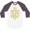 kings are born in 1957 3/4 Sleeve Shirt