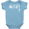 eat sleep climb   2 climbers distressed Baby Onesie